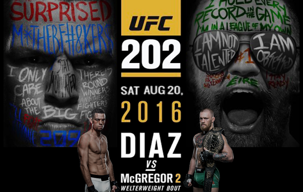 Repeticion UFC 202 Diaz vs Mcgregor 2 Preliminares en Ingles